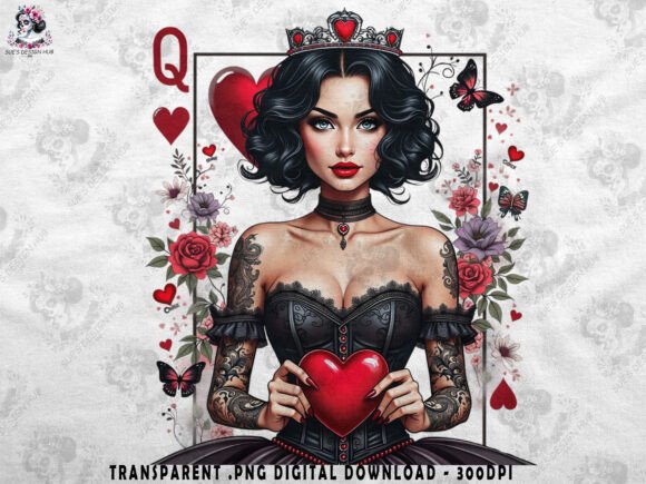 Download Queen of Hearts Gothic Art - Heart Collection