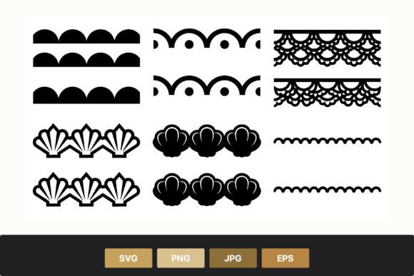 Download Black Scallop Shell Lace Borders - Border Collection