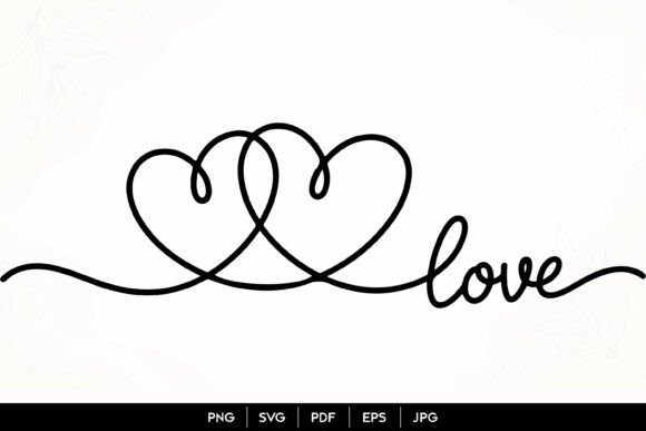 Download Double Heart Love One Line SVG - Heart Collection