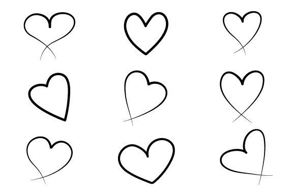 Download Set of Hearts Outline Vector Illustratio - Heart Collection