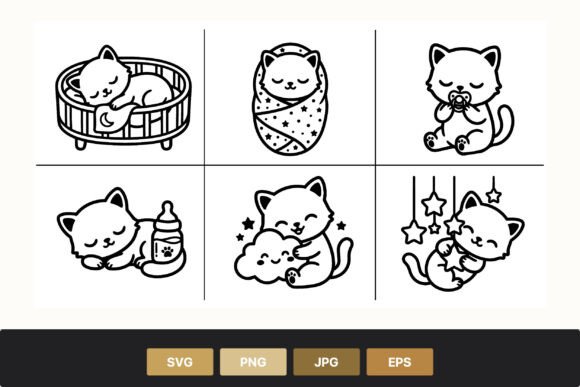 Download Cute Baby Cat Line Art - Cat line art Collection