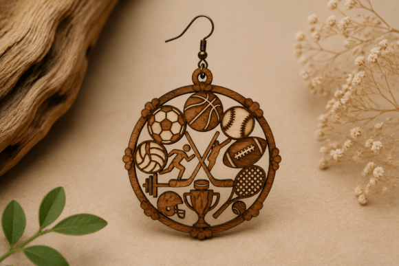 Download Sports Equipment Laser Cut Earring - Equipment Collection