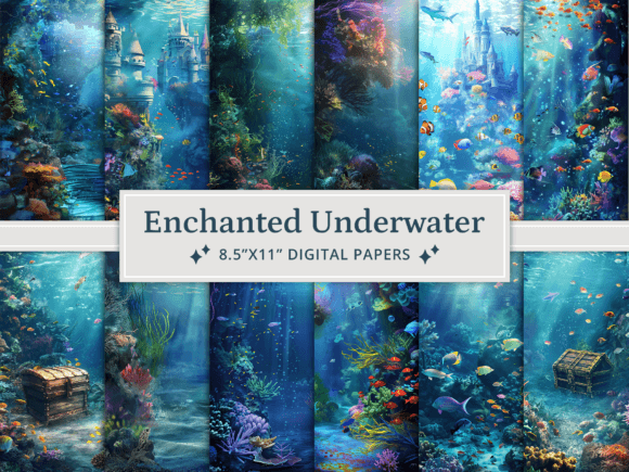 Download Enchanted Underwater Digital Papers - Digital papers Collection