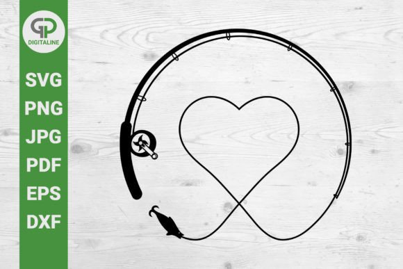 Download Love Fishing SVG Fishing Rod, Heart SVG - Heart Collection