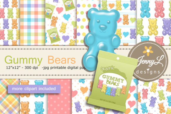 Download Gummy Bears Digital Papers and Clipart - Digital papers Collection