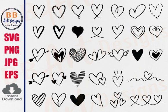 Download Heart SVG Bundle Heart Doodle Hand Drawn - Heart Collection