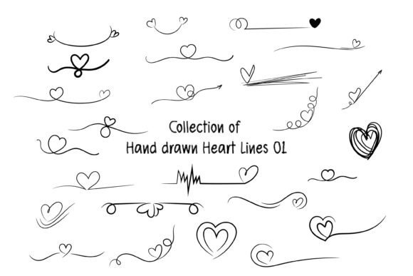 Download Freehand Heart Lines Bundle - Heart Collection