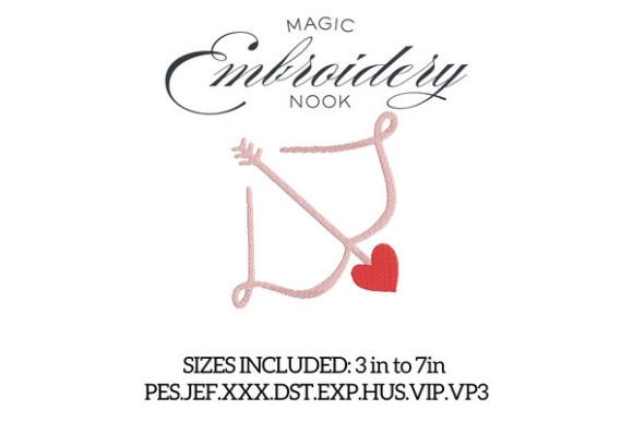 Download Heart Arrow Digital Embroidery Design - Heart Collection