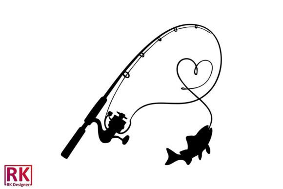 Download Fishing Rod SVG Love Fish SVG Heart SVG - Heart Collection