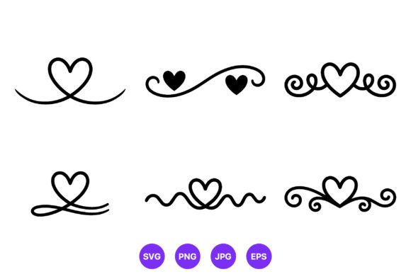 Download Black Heart Swirl Vector Line Art - Heart Collection