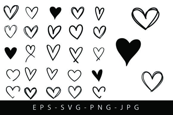 Download Heart SVG Bundle, Heart Doodle Cliparts, - Heart Collection