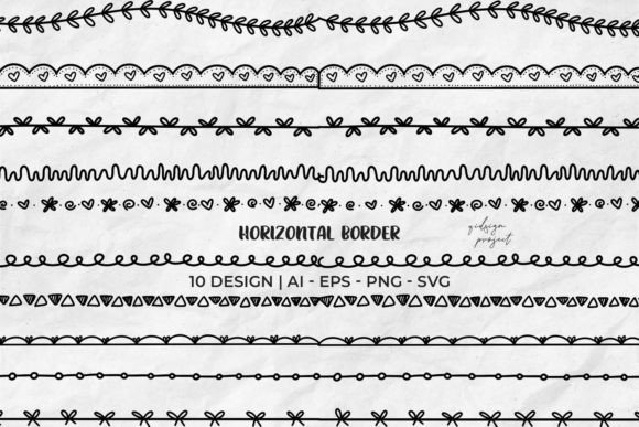 Download 10 Horizontal Border, Decorative Element - Border Collection