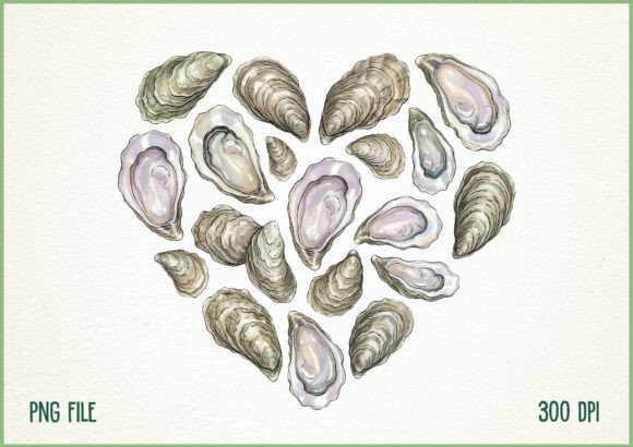 Download Oyster Shell Heart Coastal Sea Life PNG - Heart Collection