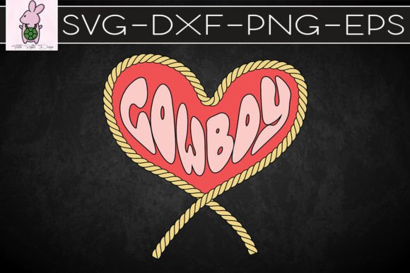 Download COWBOY Heart Rope Western Valentine - Heart Collection