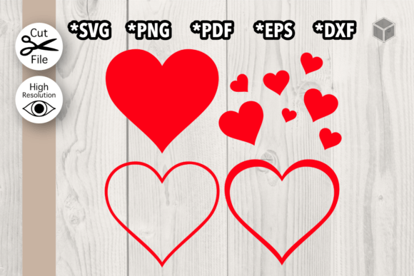 Download Red Hearts Set of 4 - Heart Collection