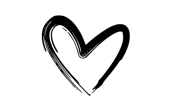 Download Rough Hand Drawn Hearts Graphic Element - Heart Collection