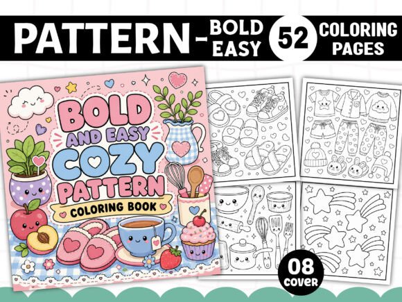 Download Bold Easy Pattern Coloring Book Pages - Premium Resources