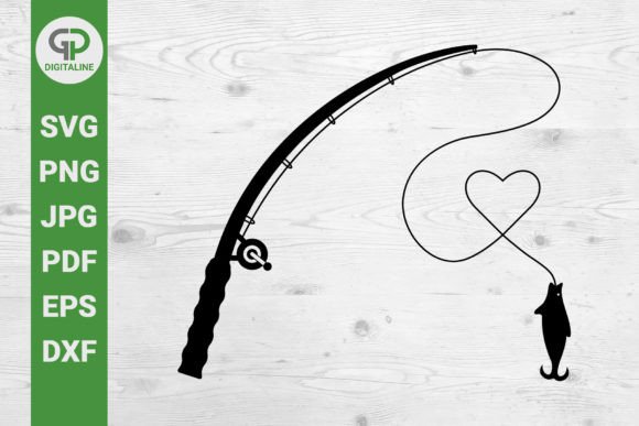 Download Fishing Rod SVG Love Fish SVG Heart SVG - Heart Collection